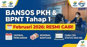 Bansos PKH dan BPNT Tahap 1 Februari 2026: Nominal, Jadwal, dan Cara Cek Status SIKS-NG