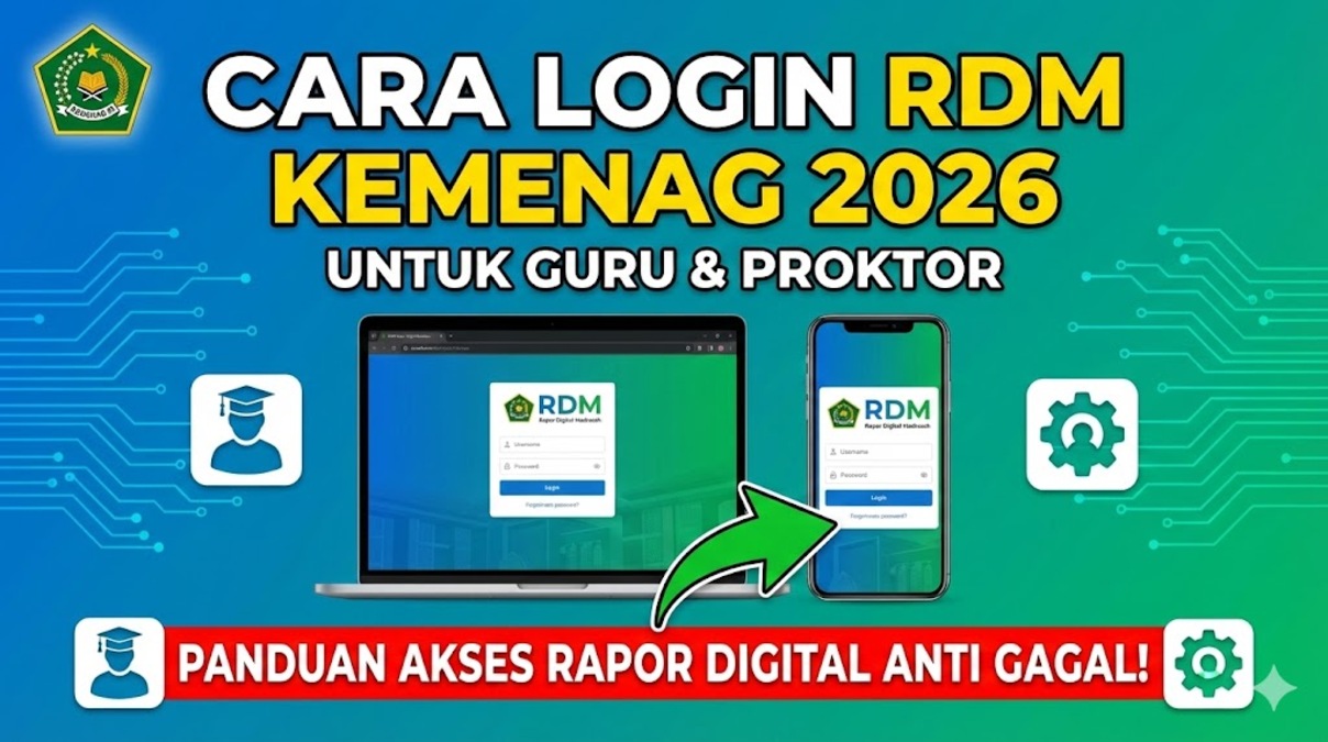 Cara Login RDM Kemenag 2026 untuk Guru dan Proktor, Panduan Akses Rapor Digital Anti Gagal