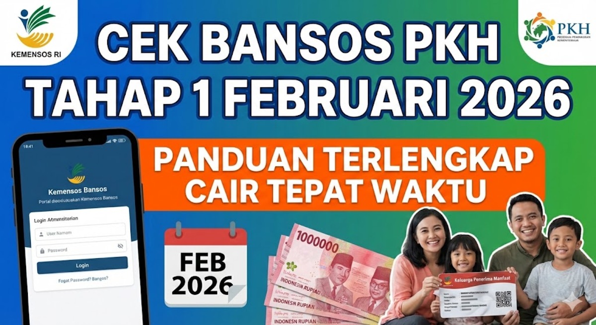 Cek Bansos Kemensos Login PKH Tahap 1 Februari 2026: Panduan Terlengkap Cair Tepat Waktu